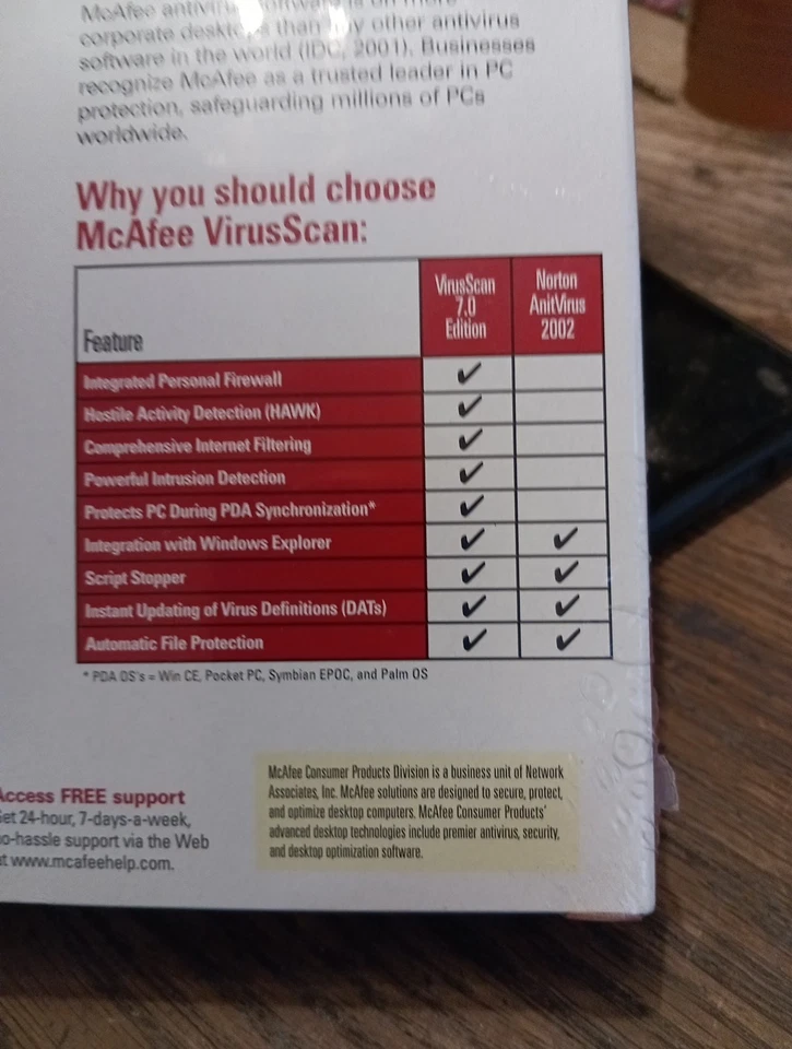 Vintage McAfee VirusScan for Win 95 / XP  CD-ROM Vers. 7.0 New Sealed - Image 3 of 4