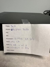 Dell OptiPlex 3050 250GB SSD, Intel i5-7500 3.4GHz, 8GB, Windows 11 Pro 