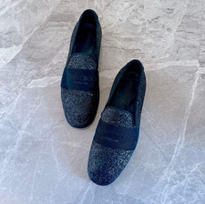 Jimmy Choo Made In Italy Glitter Loafers Black EU41 26cm Used