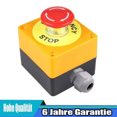 Notaus Schalter IP65 Pilzschalter NOT-AUS Pilztaster Notausschalter Red Sign NEU