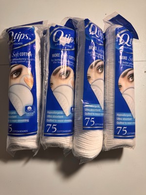 Q-Tips Beauty Rounds 75 ct Cotton Round DISCONTINUED OLD MATERIAL lot of 4