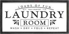 Rectangle Laundry Sign for Home Decor, Large Farmhouse Laundry Room Sign Wall De