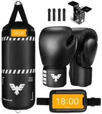 Boxing Punching Bag Set - 2 ft Heavy Boxing Bag, 6oz Gloves & Case – Youth Bo...