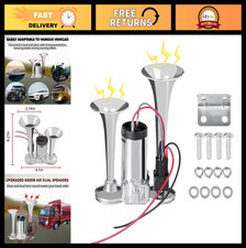 Super Loud 12V Dual Trumpet Air Horn Kit with Compressor for Trucks, Cars, SUVs,