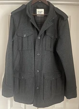 Old Navy Gray Charcoal Wool Blend Pea Coat Jacket Military Mens Large