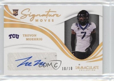 2021 Panini Immaculate Collegiate Gold 10/10 Trevon Moehrig Rookie Auto RC 7tw