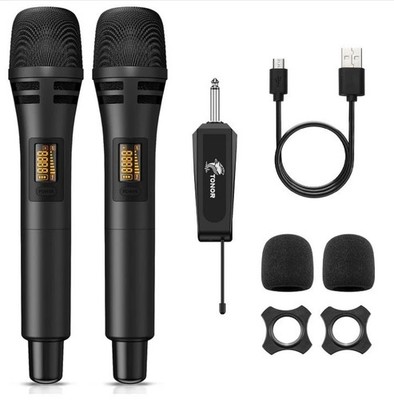 TONOR TW320 Dual Wireless Mikrofonsystem UHF Handmikrofone mit Akku