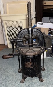 Vintage Enterprise Mfg Sausage Stuffer Lard Fruit Press Cast Iron 1883