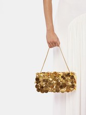 Rabanne Sac a Main Sequin  Paillette Shoulder Bag P710 Gold Sparkle baguette