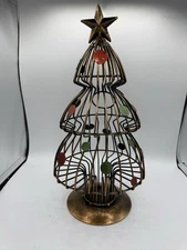 Metal Christmas tree shaped wine cork holder