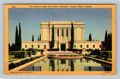 Der Arizona Mormonentempel der Heiligen der Letzten Tage, Mesa Arizona Vintage Postkarte