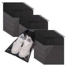 24 Pack Portable Shoe Bags for Travel Large Shoes Pouch Storage Organizer Cle...