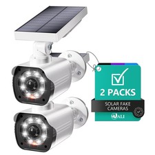 Solar Powered Fake with Motion Sensor Floodlight, 2 Pack, White