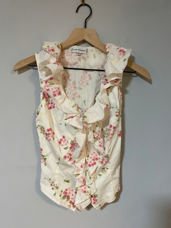 Anne Fontaine Marque Deposee Floral Blouse, Size 36