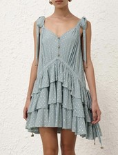 ZIMMERMANN RHIANNON METALLIC FRILL DRESS-LIKE NEW-2025 collection RRP $895