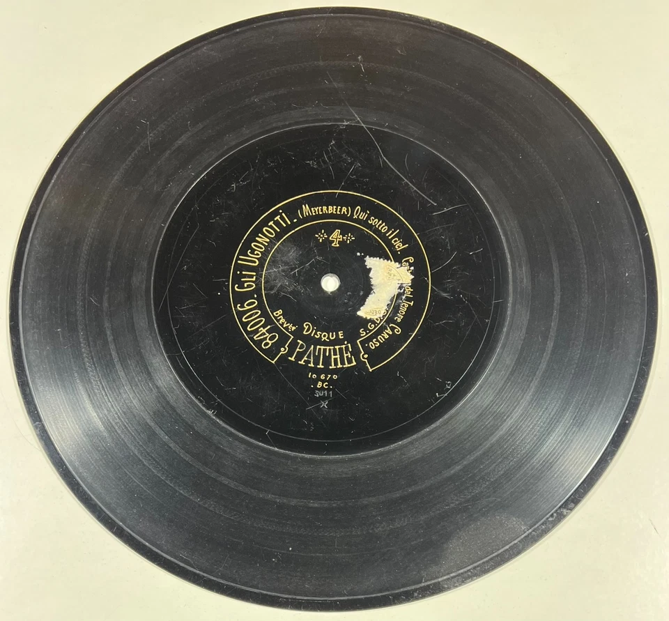 Caruso : Gli Ugonotti / Tosca RARE DISQUE 78 TOURS RPM 12" PATHE SAPHIR - Photo 4/4