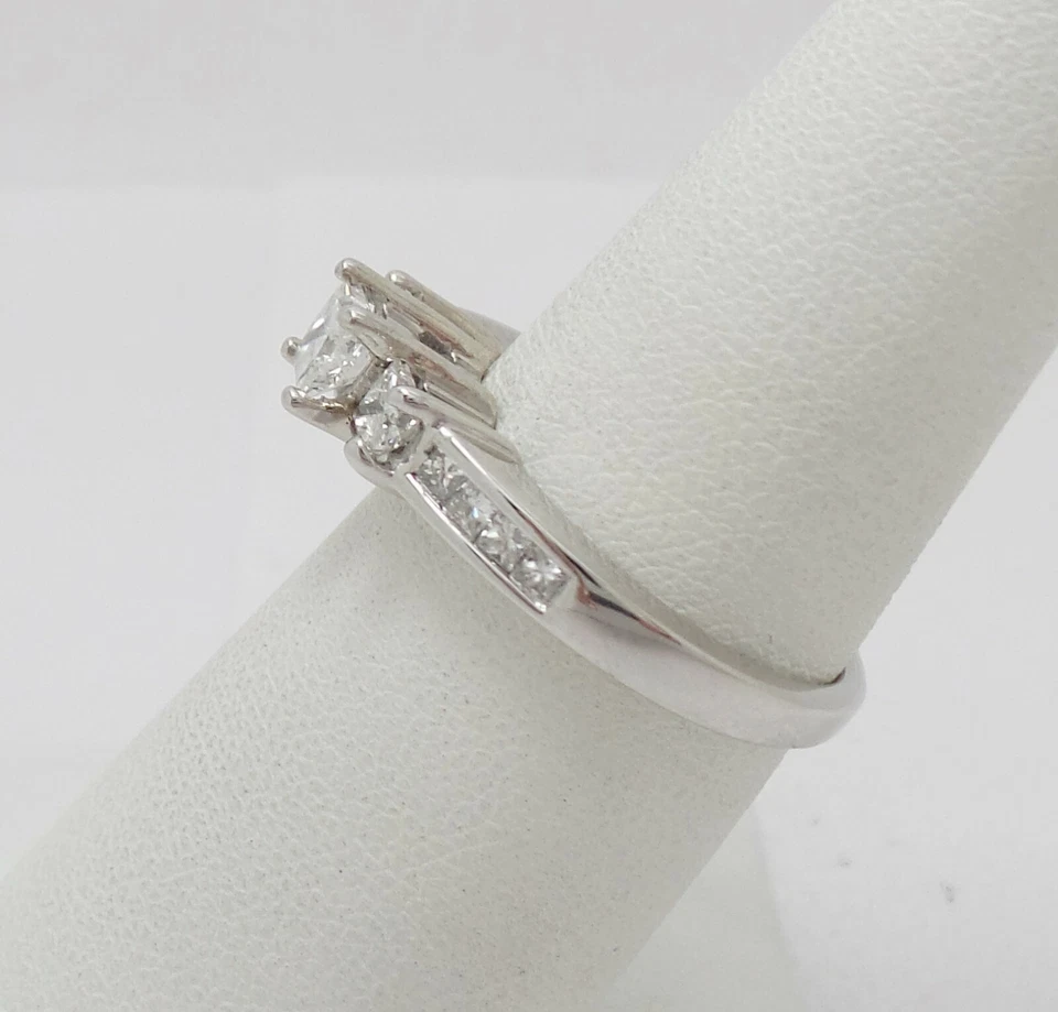 1CT Natural Diamond Anniversary Engagement Wedding Bridal Ring 14K White Gold - Image 4 of 4