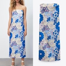 Zara Floral Print Midi Dress NWT Size Small
