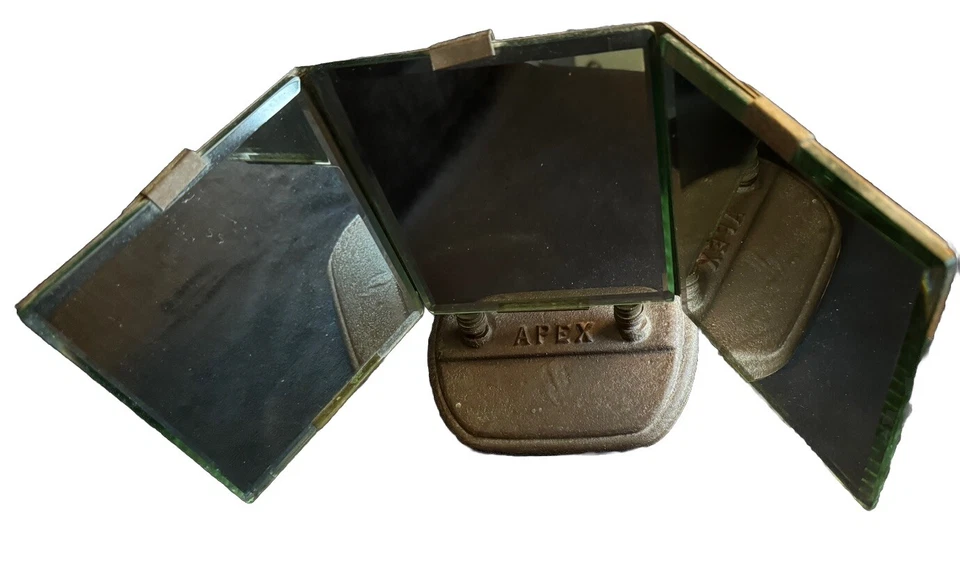 Vintage Art Deco Beveled 3 Panel Glass Tilt Mirror Department Store Counter Apex - Image 2 of 4