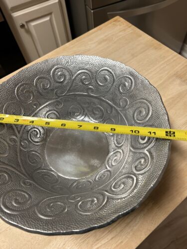 IHI große gekräuselte Dekoschale - Aluminiumguss poliert Indien - Bild 2 von 5
