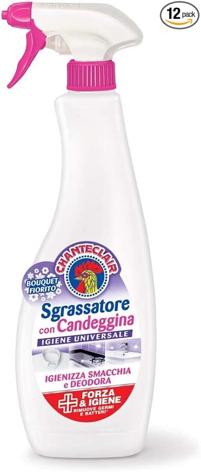 Chanteclair Sgrassatore Con Candeggina Bouquet Fiorito Trigger 625 Ml. 3 Pezzi.