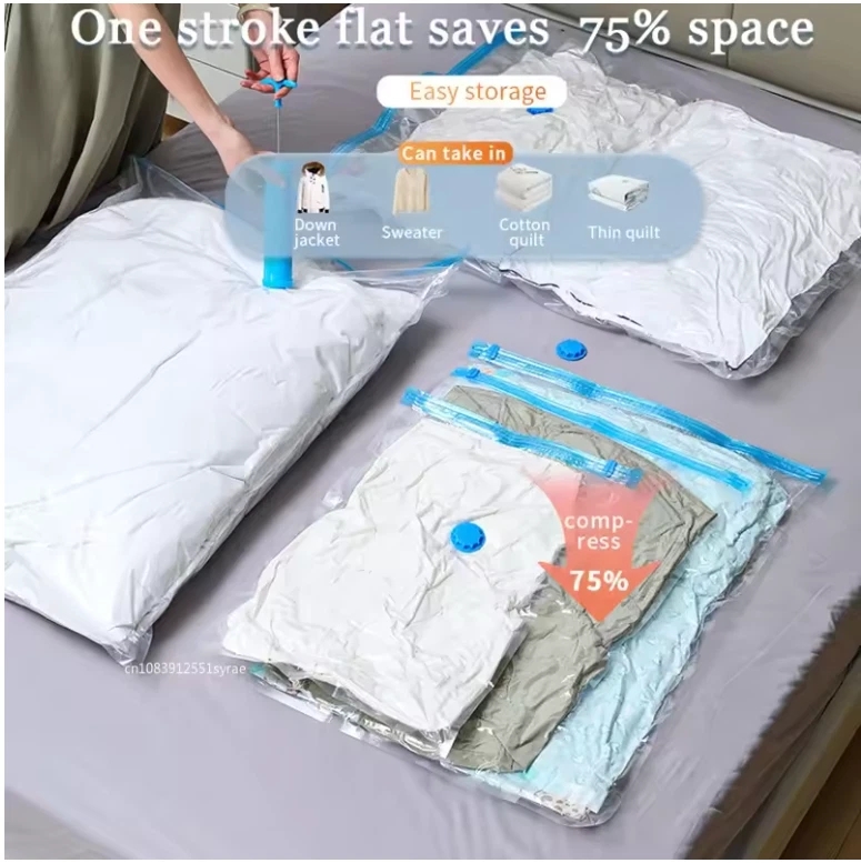 Bolsas de almacenamiento al vacío JUMBO bolsas de compresión para ropa ropa ropa de cama 5 piezas Foto 4 de 4