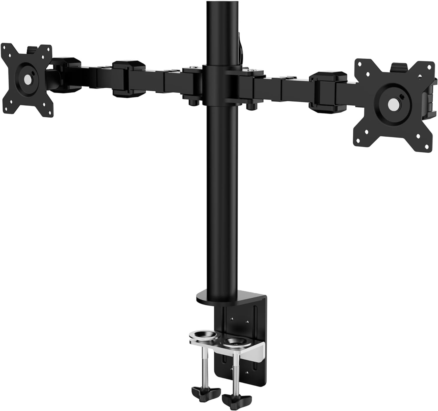 Amazon Basics Supporto per monitor doppio, in acciaio, con staffa a braccio...