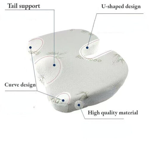 Bamboo MemoryFoam Cushion Seat Pillow Coccyx Orthopaedic Back Pain Relief office - Afbeelding 3 van 12