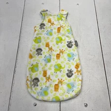 Blankets & Beyond White Animal Print Sleeveless Hook & Eye Sleep Sack One Size