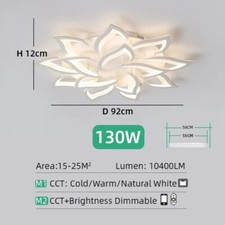 Lampadario led fiore dimmerabile 14petali moderno plafoniera soffitto design app