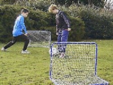 2 X New Easy Assembly Kids Metal Football Training Goals Nets Outdoor Garden