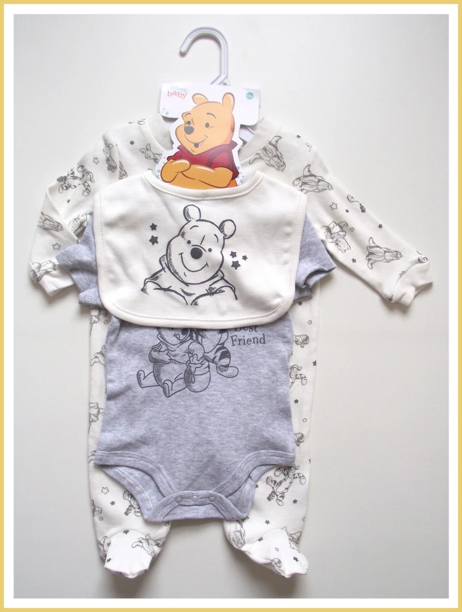 Disney Baby Winnie The Pooh 3 Piece Starter Set Essentials Gift Layette NEW