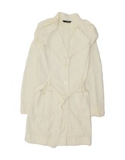 Liu Jo Womens Military Overcoat It 42 Medium White Cotton Tx17