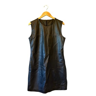 BOD & CHRISTENSEN Black Leather Destiny Sheath Dress Medium NWT $699 Luxury