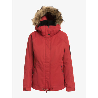 Roxy Women's Meade Insulated Snow Jacket, Brick Red, XL