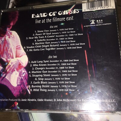 Jimi Hendrix CD LOT Live At The Fillmore East (2 CD Set) +