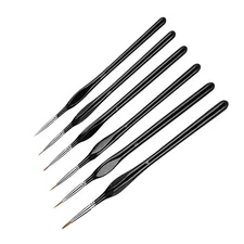 6Pcs Extra Fine EF Tip Details Paint Model Maker Painting Brush Pen Tool Set E