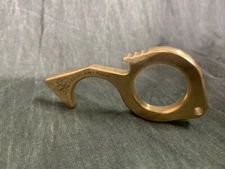 Contact Free No Touch Tool - Antimicrobial Brass Door Opener,Push Buttons,Bottle