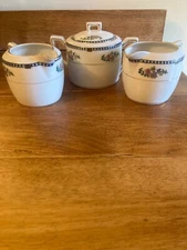 Noritake Sheridan Porcelain Sugar Bowl With Lid and Creamer -Free Extra Creamer!