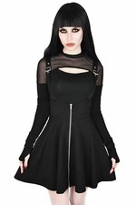 Killstar Suspend Me Zipper Goth Punk Mini Statement Skater Skirt KSRA001186