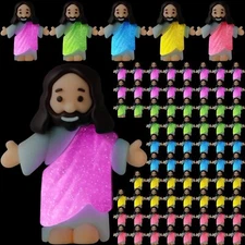 Barydat 200 Pcs Little Jesus Figurine Bulk Glow in The Dark Jesus Figures for...