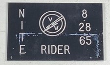 Volkswagen VW Car Club Dash Plaque 1965 Night Rider August 28 1965 Rare 