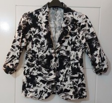 Miss Me Black, Grey &white 3/4 Sleeve Jacket Size 14