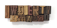 Vintage Letterpress 14 Mix Letters Wood Type Printers Block Collection BL-624