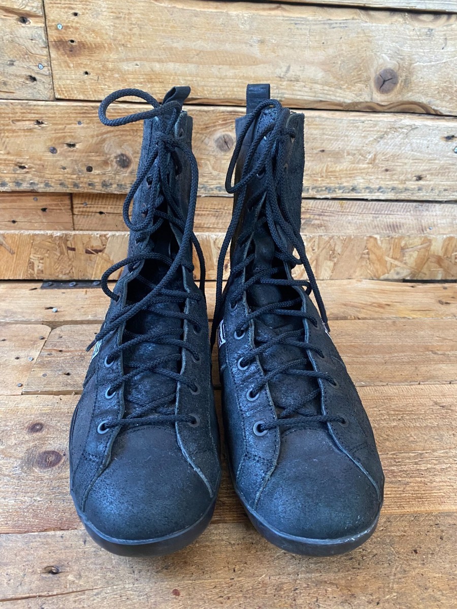 a*s様 最終値下げ　希少 デッドストック DIRK BIKKEMBERGS Dirk Bikkembergs Black Lace through Heel Woden Stacked boot