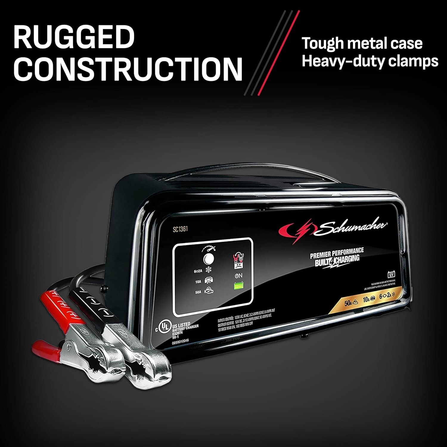 Schumacher SC1361 Fully Automatic Battery Charger, Maintainer, and