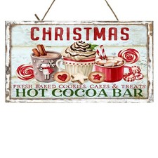 Christmas Hot Cocoa Bar Christmas Printed Handmade Wood Sign