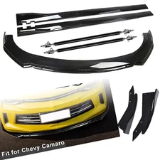 Front Bumper Lip Body Kit Spoiler Splitter For Chevy Camaro Side Skirt