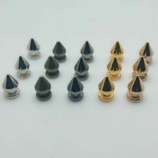 100 Pezzi Rivetti Quadrati 9 Mm In Ottone - Borchie Piramidali Per Decorazione Fai Da Te, Colore Gun Metal - Foto 2