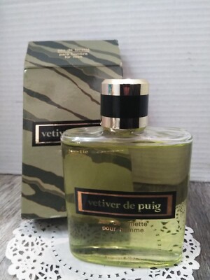 N.O.S. PUIG VETIVER POUR HOMME EDT (XL) 6.75 oz BOTTLE SPLASH ''VTG, NO BARCODE''
